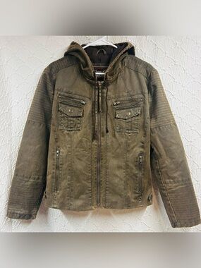 Cripple Creek Women's Olive Hooded Jacket - Lightweight Zip Front